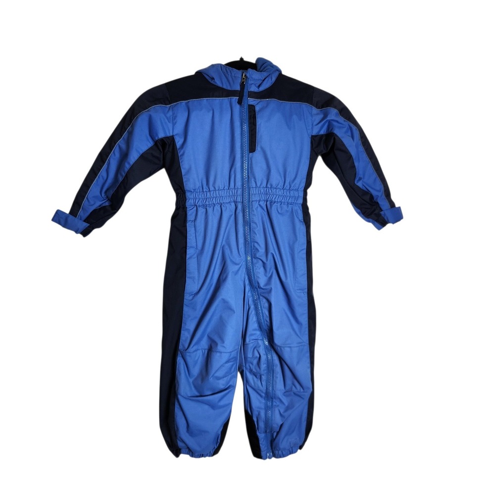 REI Tots 3T Blue Fleece Lined Snow Suit One Piece Hooded Winter Coverall